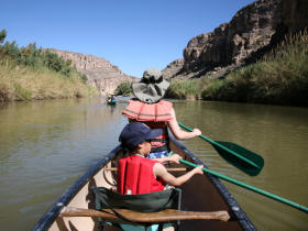 Family in boat