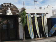 Surf shop at Caleta de Famara, Lanzarote. Photo by Nick Haslam