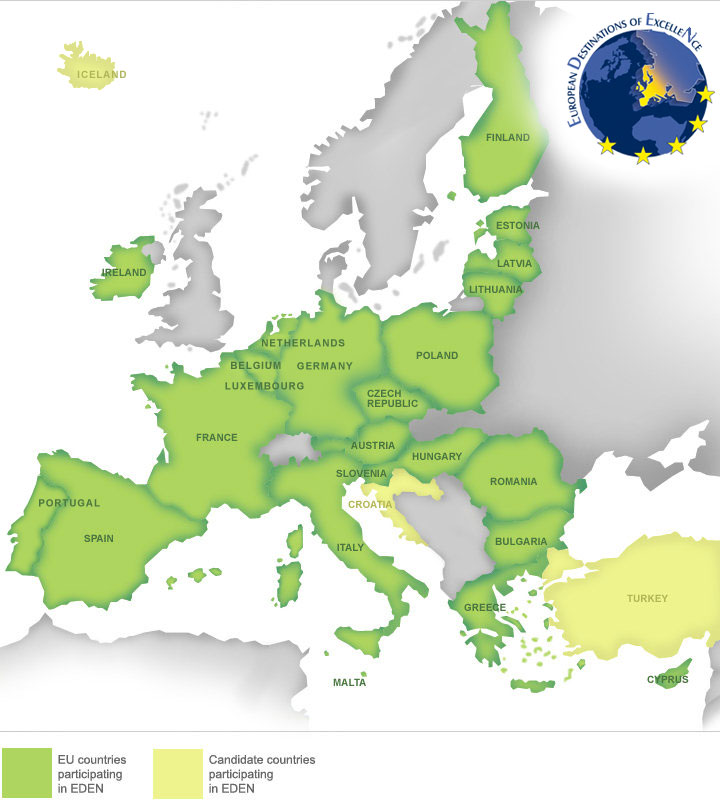 Map of EDEN destinations - click on a country for more details