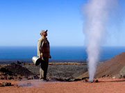 Geyser at Timanfaya National Park. Photo by Lanzarote Tourist Board