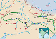 Route map for Gap year and career breaks to the Himalayas