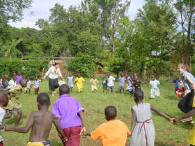 Gap year volunteer teaching in Uganda