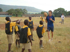 Gap year volunteer teaching in Uganda