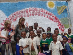 Gap year volunteer teaching in Tanzania