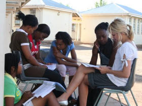 Gap year volunteer teaching in South Africa