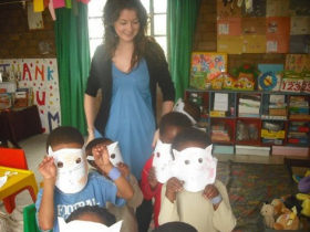 Gap year volunteer teaching in South Africa
