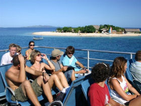 Volunteer with children in Fiji