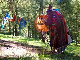 Mongolian Shaman calling the spirits