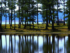 Reflection on Lake Khuvsgul, northern Mongolia