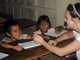 Teach children in Cambodia