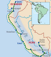 Route map for gap year and career breaks Inca adventure