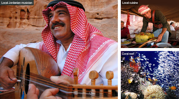 Local music, cuisine and marine life, Jordan. Photos by Visit Jordan
