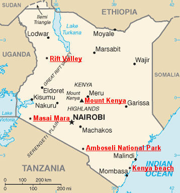 Kenya Map Equator