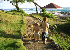 The kids, at Jamaica beach resort