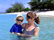 Mother & son relaxing, Cayman Islands. Photo by Cayman Islands Tourist Board