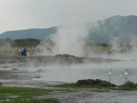 Tourists at Lake Bogoria, a sacred site where The Endorois are prevented from carrying out rituals