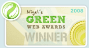 Nigel's Eco Store web award, Aug 2008