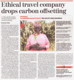 The Independent, page 2: responsibletravel.com carbon offsets debate