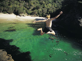 Cliff jump, South coast
