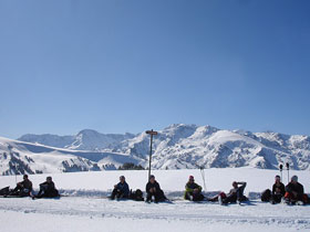 Cross country skiing in the Eastern Pyrenees, France