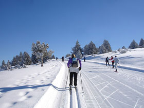 Cross country skiing in the Eastern Pyrenees, France