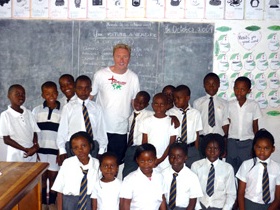 Teaching children in Zambia