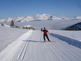 Cross country skiing in the Eastern Pyrenees, France