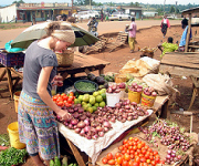 Visiting the market on Christian Mission volunteering in Kenya
