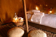Bed, Sahara camp accommodation, Morocco