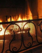 fireplace, Swedish Lapland holiday accommodation
