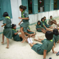 Thai children playing on English summer camp