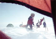 Polar expedition to Greenland, at camp
