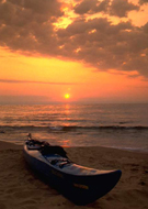 Kayaking the Lamu archipelago, Kenya - beach sunset