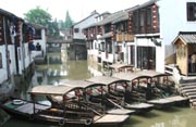 Riverboats in Zhujiajiao, China holiday