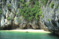 Halong Bay beach on Vietnam family holiday