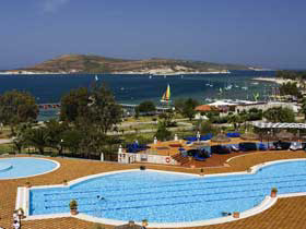 Pool and landscape at water sports centre in Turkey