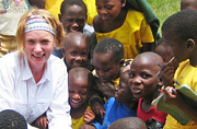 Teaching local children in Uganda