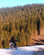 Motorbiking in the mountains in Transylvania