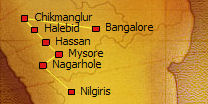 Map, Western Ghats tea & coffee tour