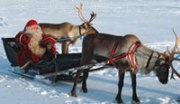 Santa, family christmas holiday in Lapland