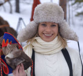 Norway wilderness safari, woman