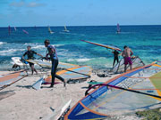 Windsurfers on the beach in Lanzarote. Photo by Lanzarote Tourist Board