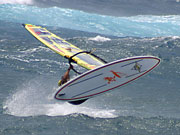 Jumping windsurfer in Lanzarote. Photo by Lanzarote Tourist Board