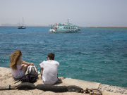 Waiting for the ferry from Isla de los Lobos. Photo by Nick Haslam