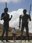 Statues of Majorero warriors on Fuerteventura. Photo by Nick Haslam