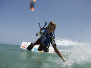 Kitesurfing on Fuerteventura. Photo by Rene Egli Windsurfing And Kitesurfing Pro Center