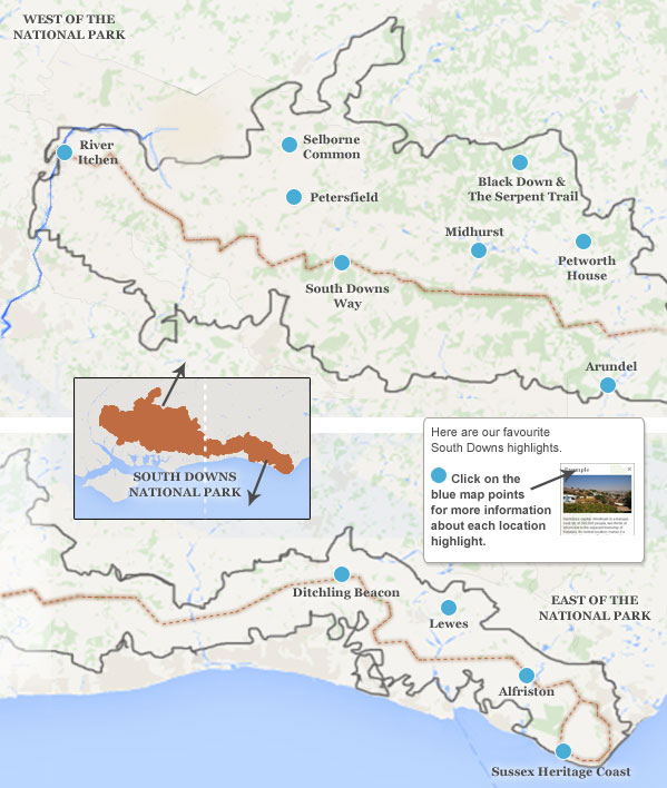 south downs national park map Where To Go In The South Downs