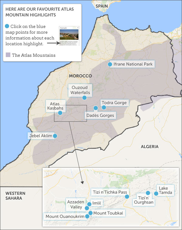 atlas mountains on world map Atlas Mountains Map Highlights atlas mountains on world map