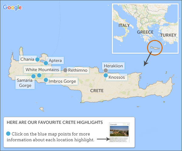 Crete Hiking Trails Map Crete Travel Guide