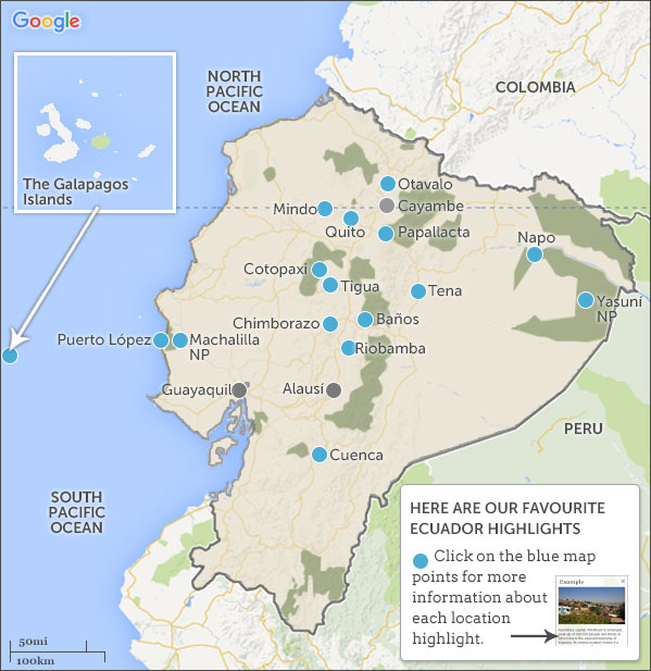 Banos Ecuador Map